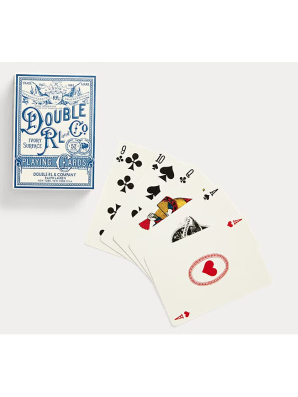 RRL RALPH LAUREN DOUBLE RL & CO. PLAYING CARDS IVORY SURFACE CUSTOM ARTWORK USED